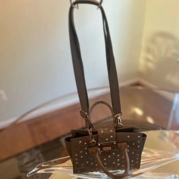 Jimmy Choo Riley Small Star Studs Leather Handbag - Picture 1 of 9